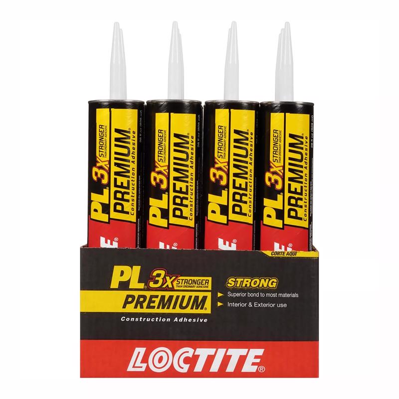 Loctite PL Premium Polyurethane Construction Adhesive 28 oz, Pack of 12