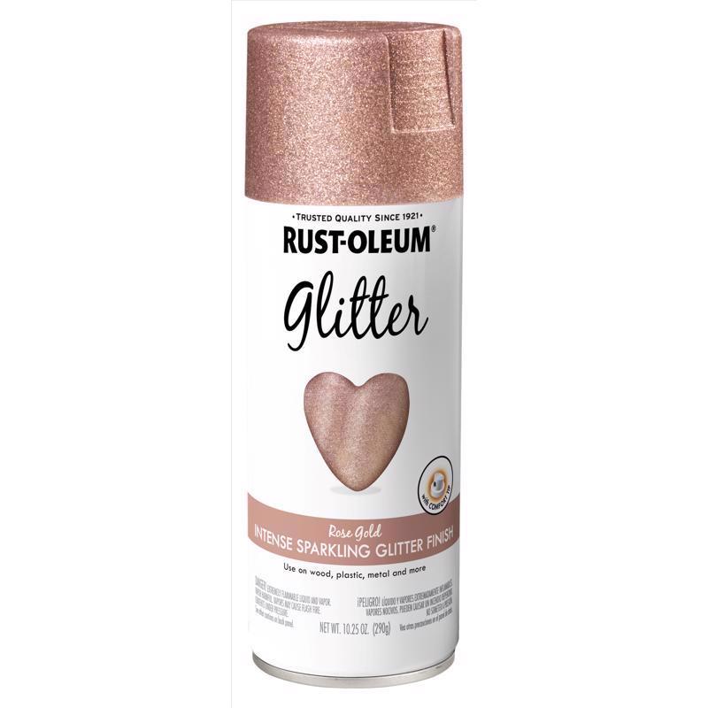 Rust-Oleum Specialty Glitter Rose Gold Spray Paint 10.25 oz, Pack of 4