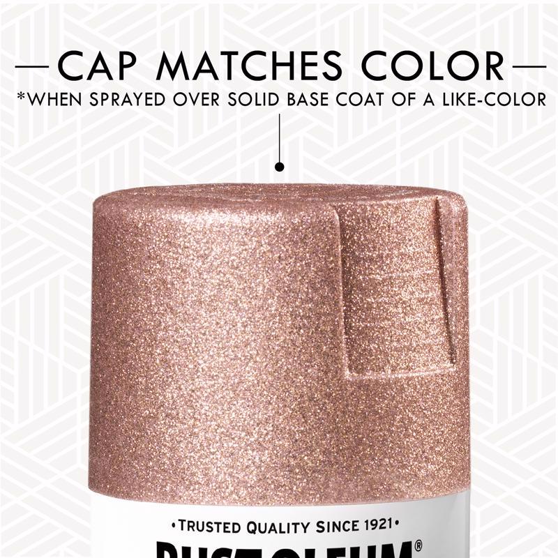 Rust-Oleum Specialty Glitter Rose Gold Spray Paint 10.25 oz, Pack of 4