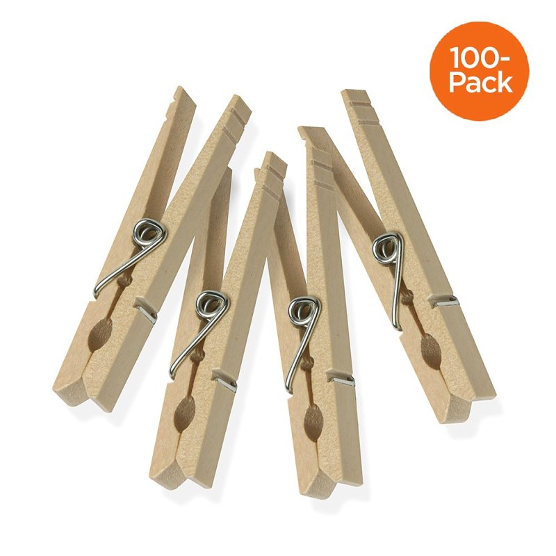 Honey-Can-Do DRY-01376 Clothespin, 13/32 in W, 3-1/2 in L, Birch Hardwood, Brown