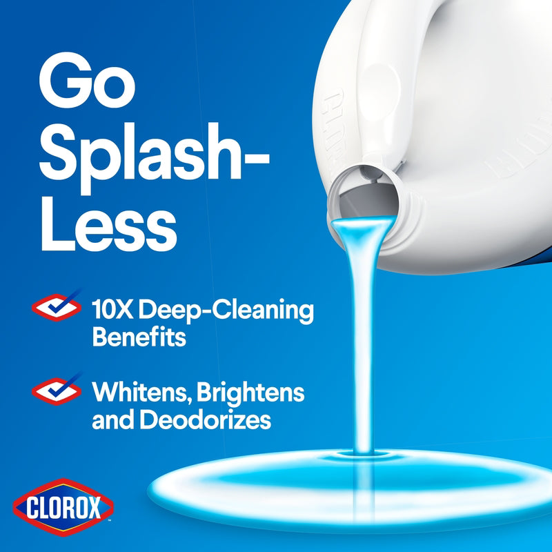 Clorox Splash-Less Clean Linen Scent Bleach 40 oz, Pack of 6