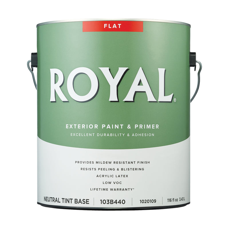 Royal Flat Tint Base Neutral Base Paint Exterior 1 gal, Pack of 4