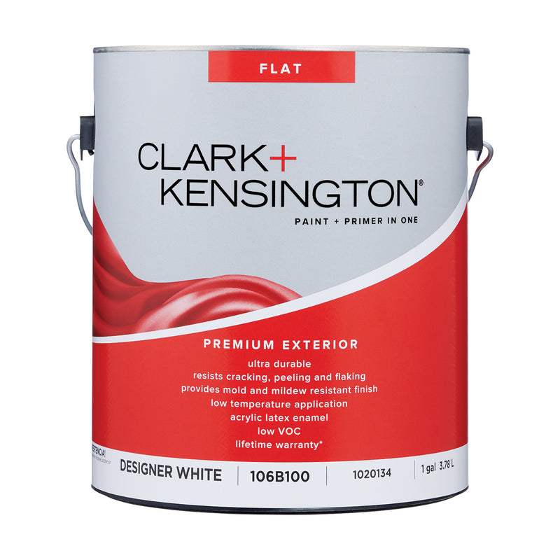 Clark+Kensington Flat Designer White House & Trim Paint & Primer Exterior 1 gal, Pack of 4
