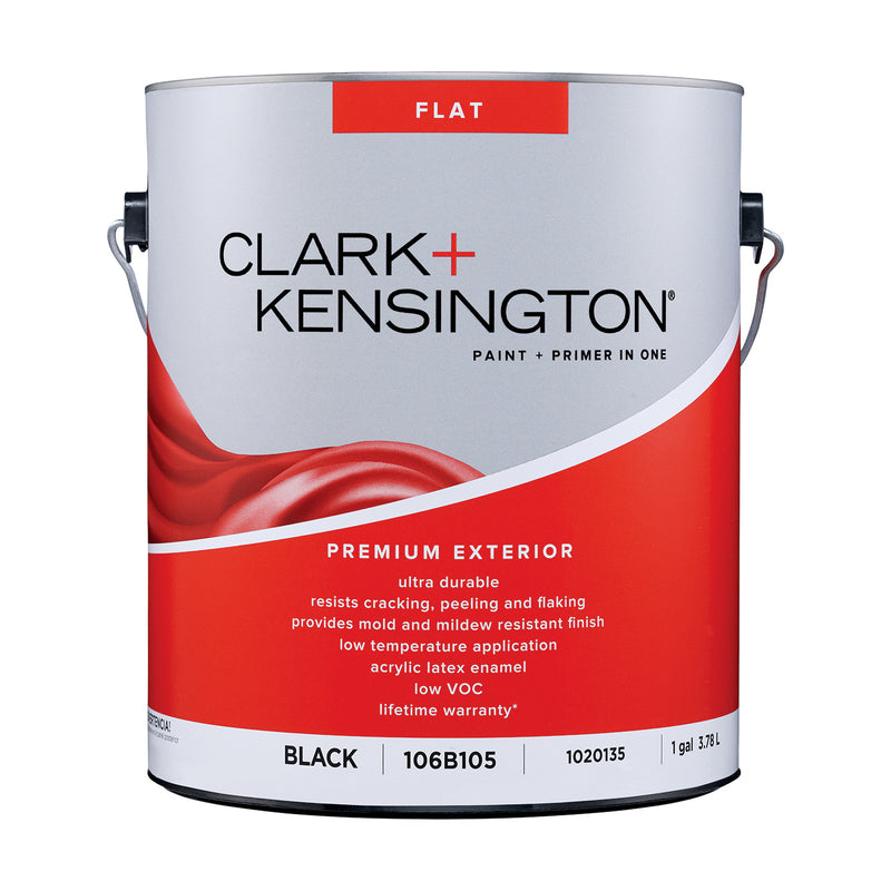 Clark+Kensington Flat Black House & Trim Paint & Primer Exterior 1 gal, Pack of 2