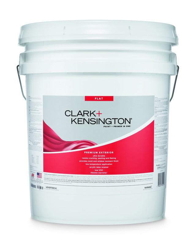 Clark+Kensington Flat Tint Base Ultra White Base Premium Paint Exterior 5 gal