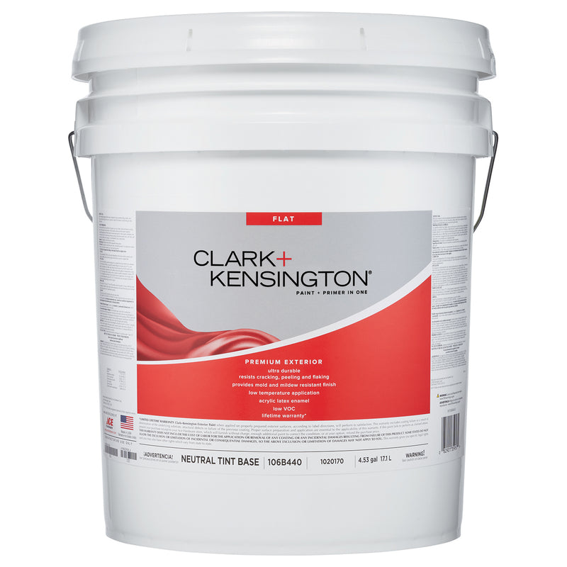 Clark+Kensington Flat Tint Base Neutral Base Premium Paint Exterior 5 gal