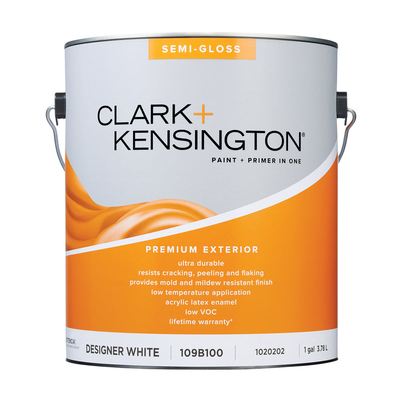 Clark+Kensington Semi-Gloss Designer White House & Trim Paint & Primer Exterior 1 gal, Pack of 4