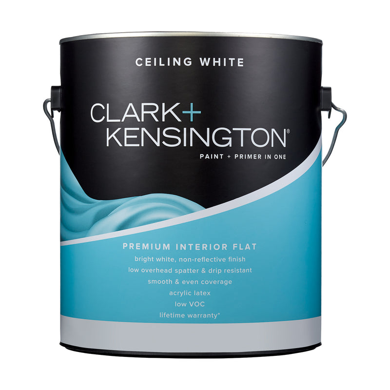 Clark+Kensington Flat Ceiling White Paint & Primer Interior 1 gal, Pack of 4