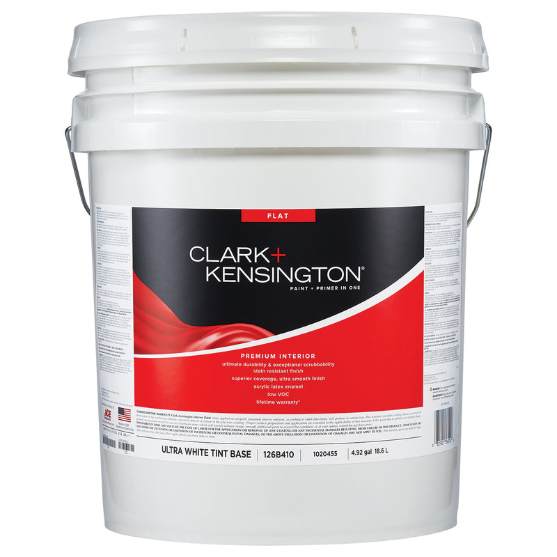 Clark+Kensington Flat Tint Base Ultra White Base Premium Paint Interior 5 gal
