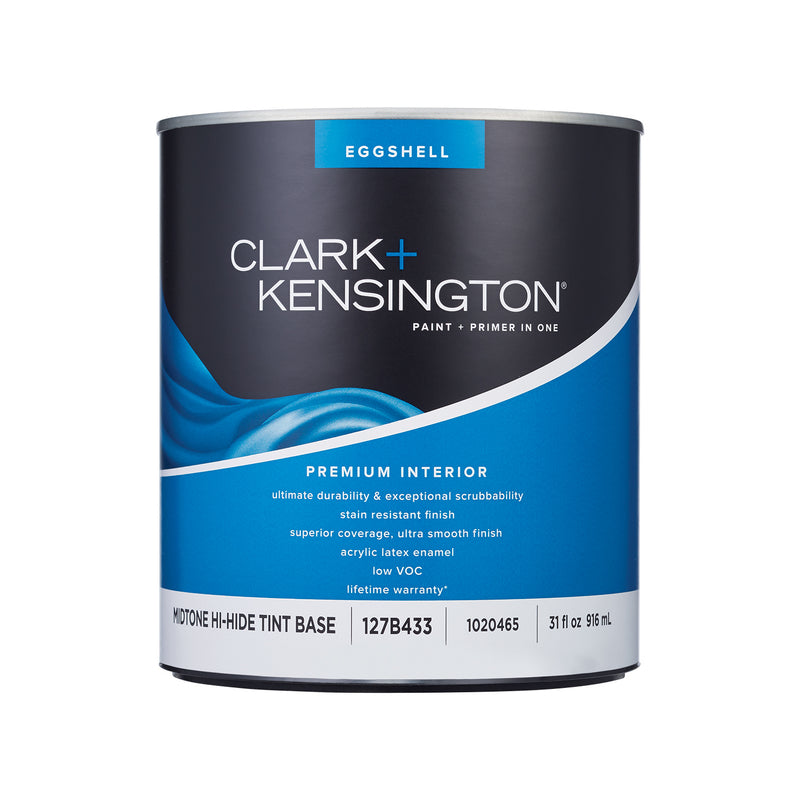 Clark+Kensington Eggshell Tint Base Mid-Tone Base Paint + Primer Interior 1 qt, Pack of 4