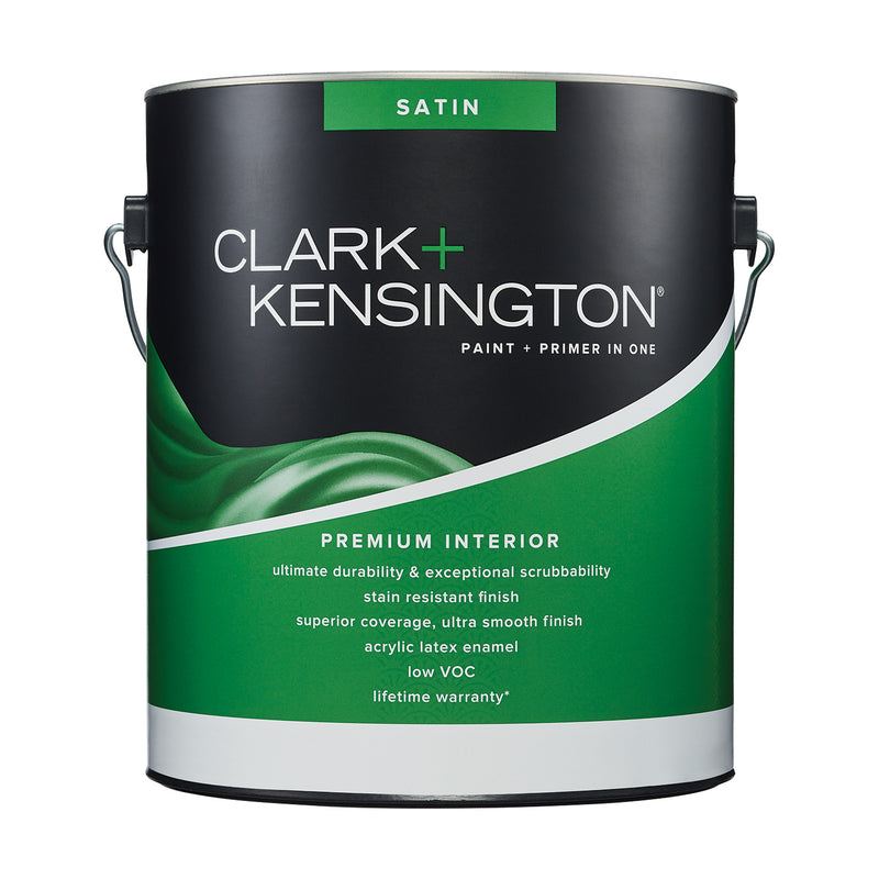 Clark+Kensington Satin Tint Base Ultra White Base Paint + Primer Interior 1 gal, Pack of 4