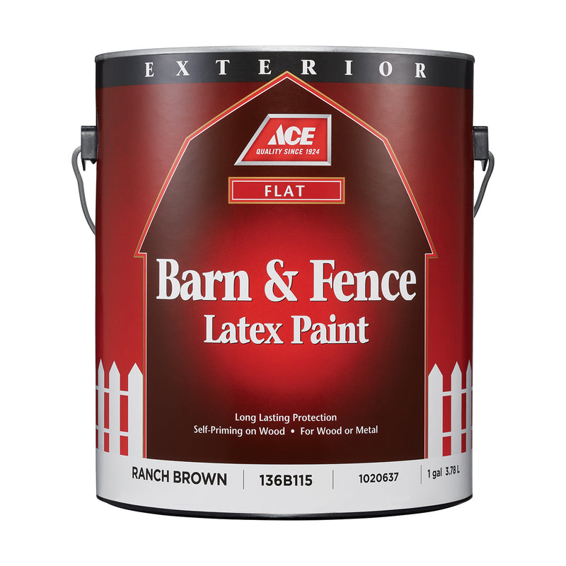 Ace Flat Ranch Brown Barn and Fence Paint Exterior 1 gal, Pack of 4