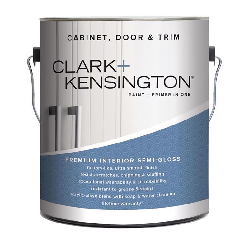 Clark+Kensington Semi-Gloss Tint Base Ultra White Base Cabinet/Door/Trim Paint Interior 1 gal, Pack of 4