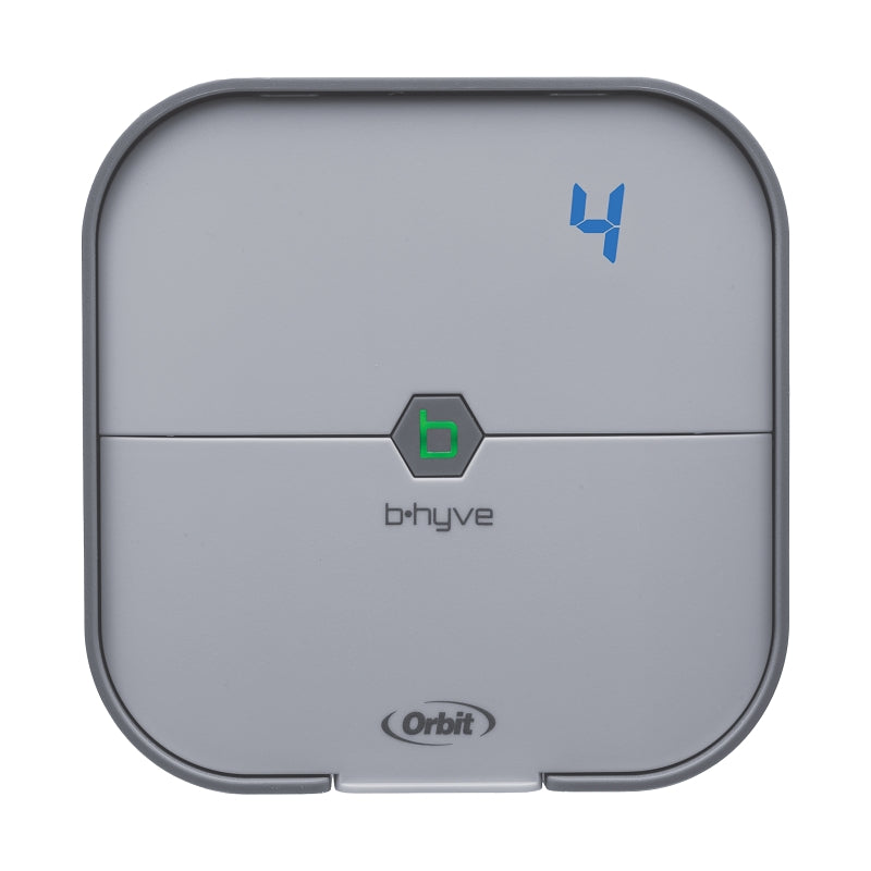 b-hyve 57915 Timer, 24 VAC, 4 -Zone, 2 -Program, Digital Display, Wall Mounting, Gray