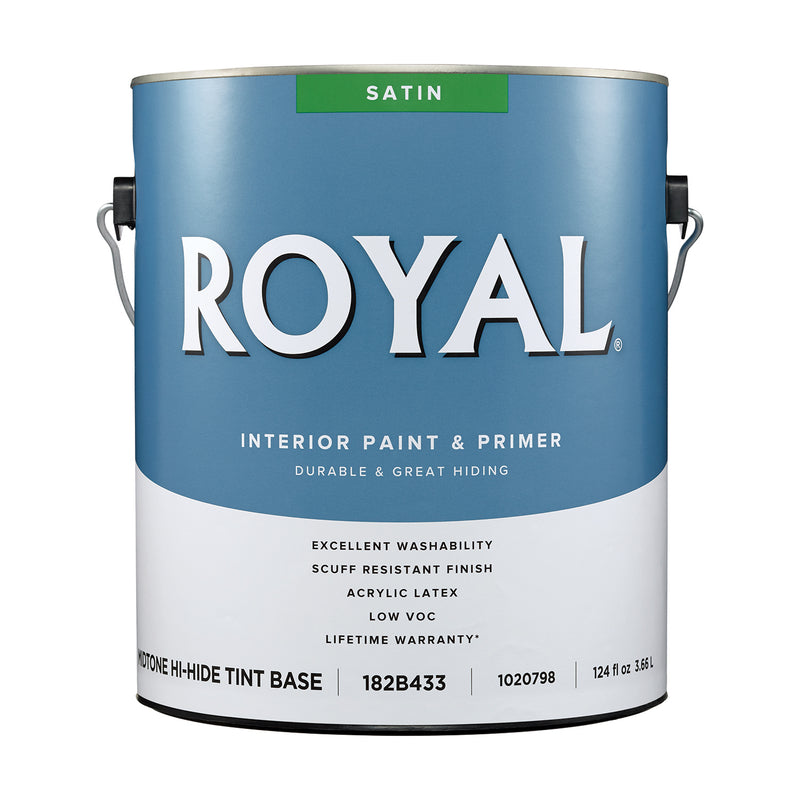 Royal Satin Tint Base Mid-Tone Base Paint Interior 1 gal, Pack of 4