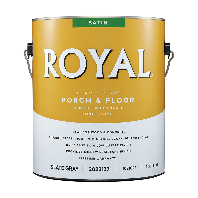 Royal Satin Slate Gray Porch and Floor Paint+Primer 1 gal, Pack of 4