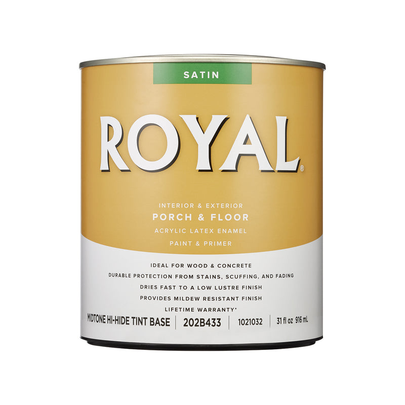 Royal Satin Mid-Tone Base Porch & Floor Paint 1 qt, Pack of 4