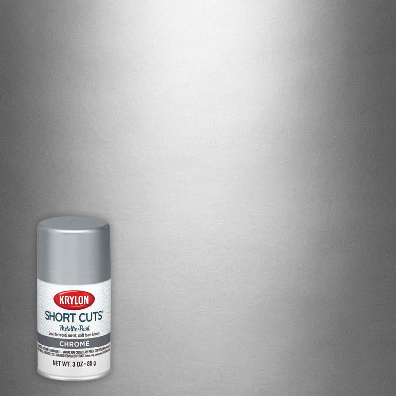 Krylon Short Cuts Metallic Chrome Spray Paint 3 oz, Pack of 6