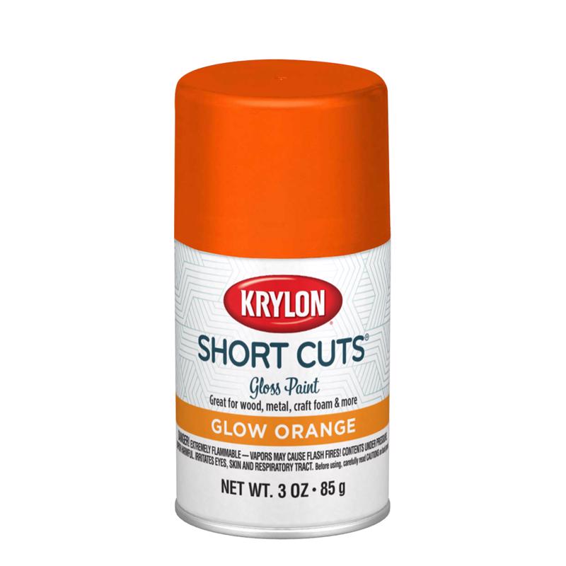 Krylon Short Cuts Gloss Glow Orange Spray Paint 3 oz, Pack of 6