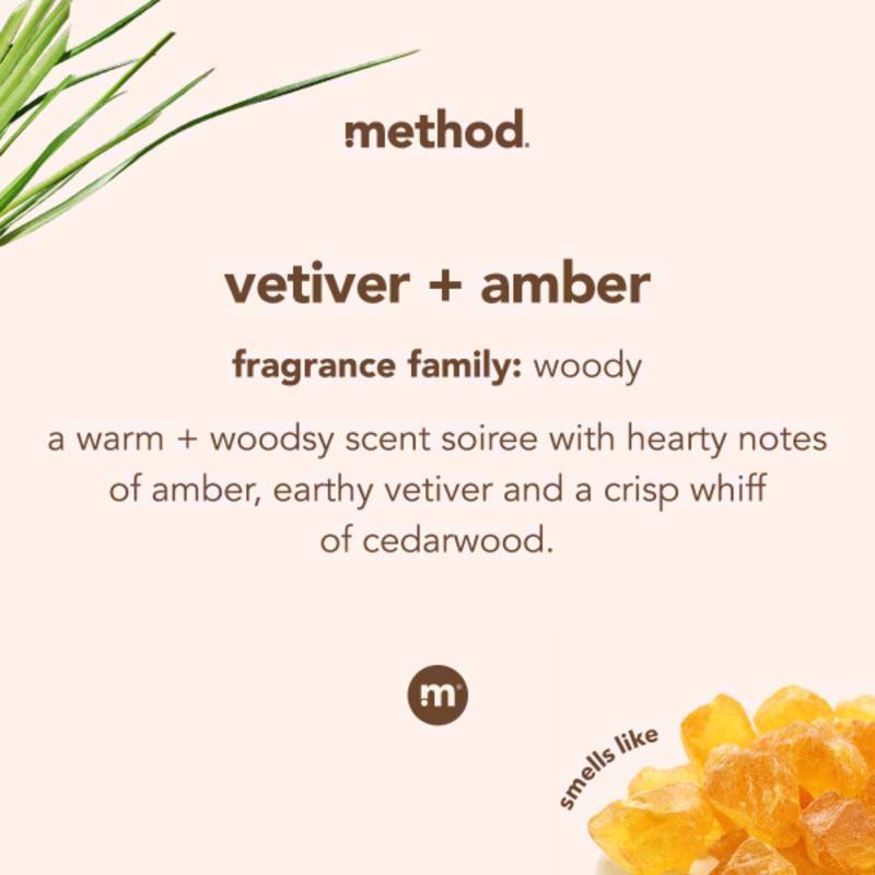 Method Vetiver & Amber Scent Gel Hand Wash 12 oz, Pack of 3