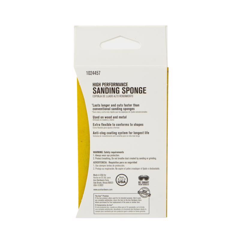 Ace 5 in. L X 3 in. W X 1 in. 320 Grit Super Fine 2-Sided Sanding Sponge