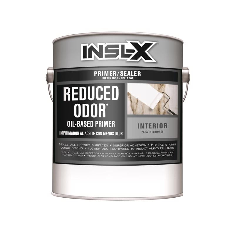 Insl-X Reduced Odor White Flat Oil-Based Alkyd Primer 1 gal, Pack of 4