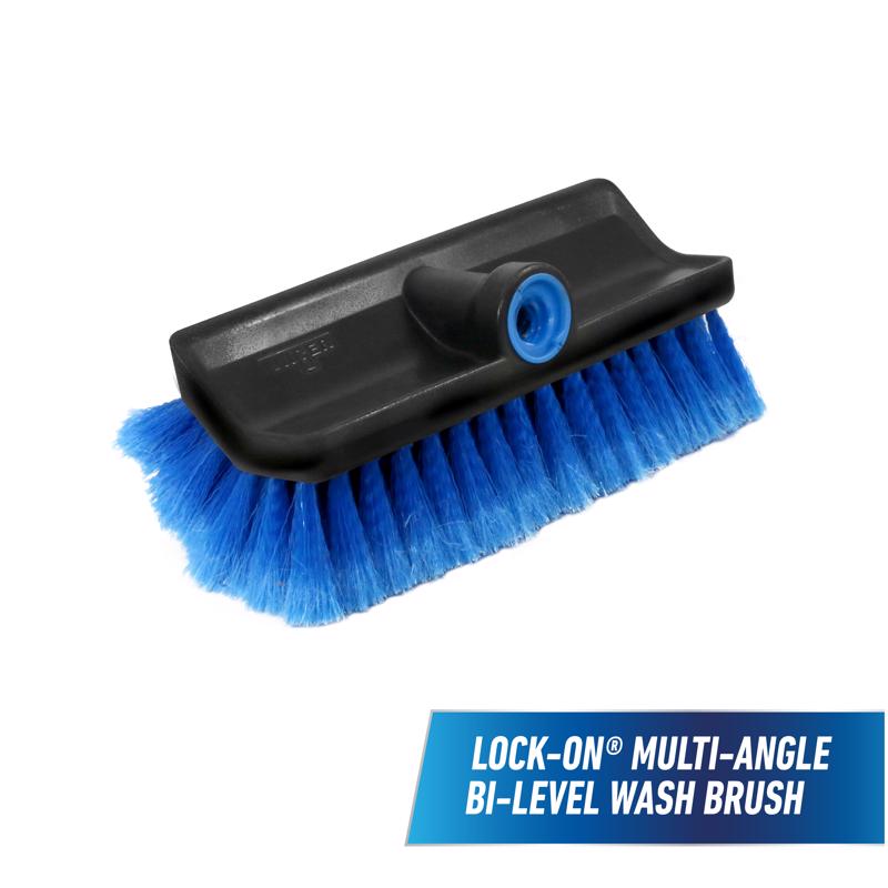 Unger 10 in. W Soft Bristle Plastic Handle Multi-Angle Wash Brush