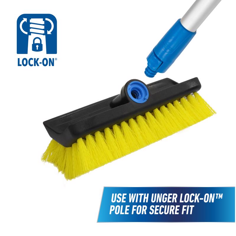 Unger 10 in. W Hard Bristle Polypropylene Handle Multi-Angle Scrub Brush