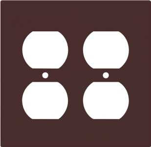 Eaton Wiring Devices PJ82B Series Duplex and Single Receptacle Wallplate, Mid-Size, 4-7/8 in L, 4-15/16 in W, Pack of 20