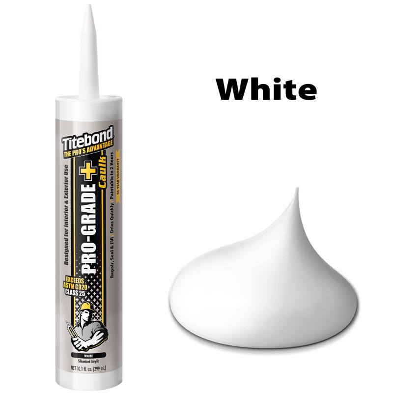 Titebond Pro-Grade Plus White Siliconized Acrylic Multipurpose Caulk 10.1 oz, Pack of 12
