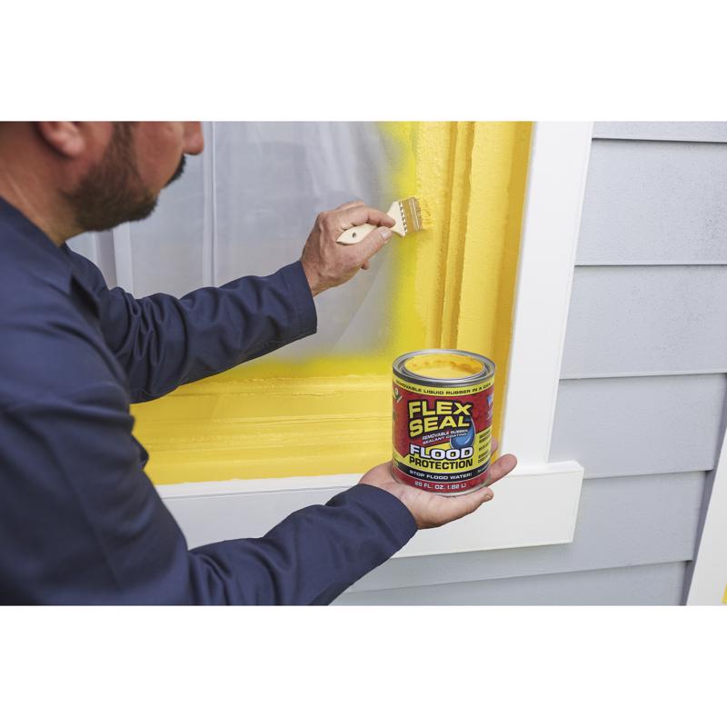 Flex Seal Family of Products Flood Protection Yellow Liquid Rubber Sealant Coating 10 oz, Pack of 4