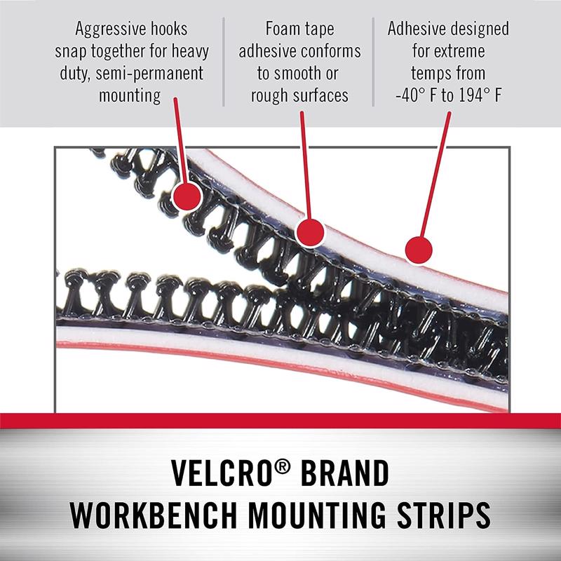 VELCRO Brand Workbench Mounting Tape Large Foam Workbench Mounting Tape 60 in. L 1 pk