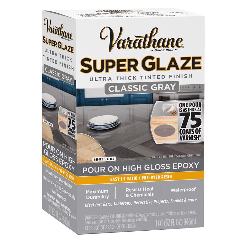 Varathane Super Glaze High-Gloss Classic Gray Wood Glaze 1 qt, Pack of 3