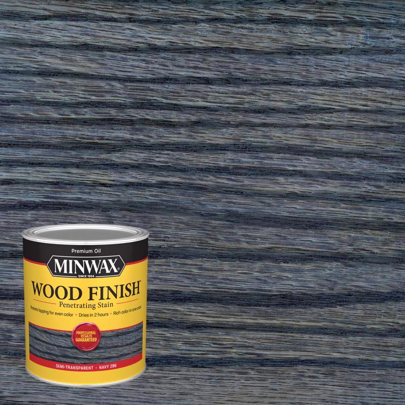 Minwax Wood Finish Semi-Transparent Navy Oil-Based Penetrating Wood Stain 1 qt, Pack of 4