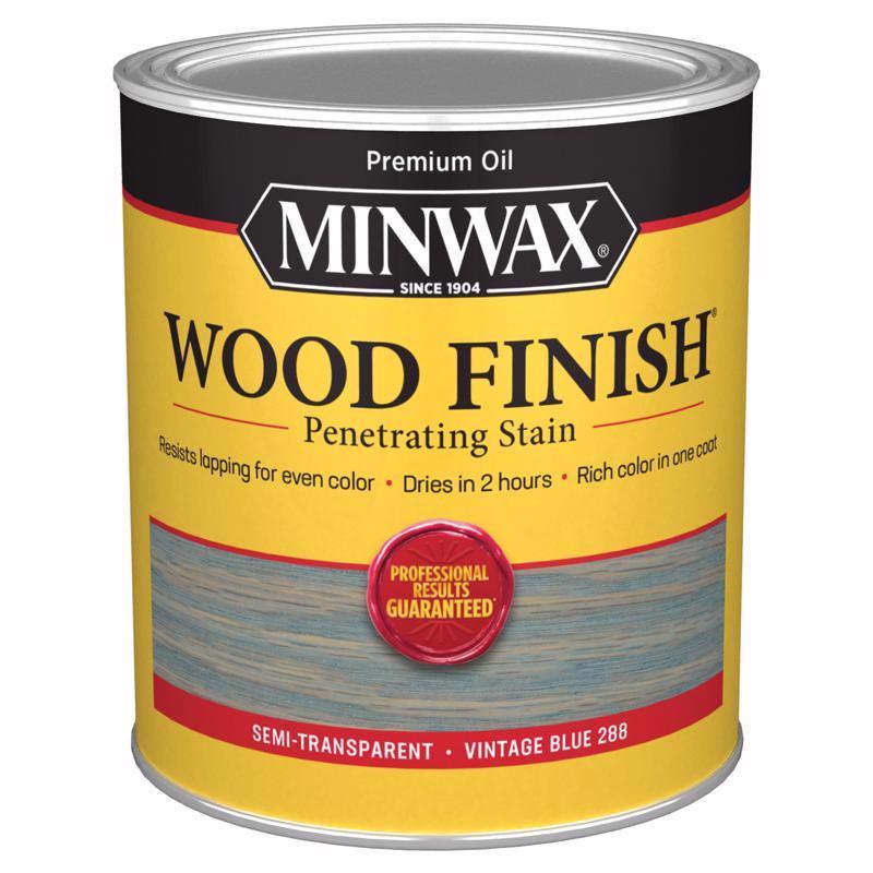 Minwax Wood Finish Semi-Transparent Vintage Blue Oil-Based Penetrating Wood Stain 1 qt, Pack of 4