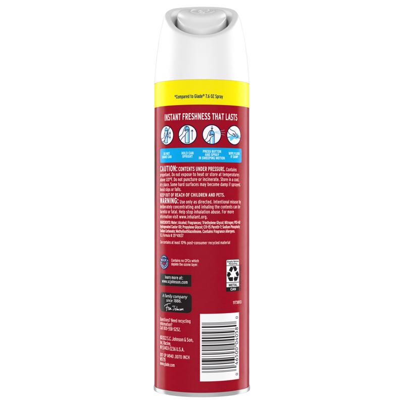 Glade Apple Cinnamon Scent Air Freshener 8.3 oz Aerosol 1 pk, Pack of 6
