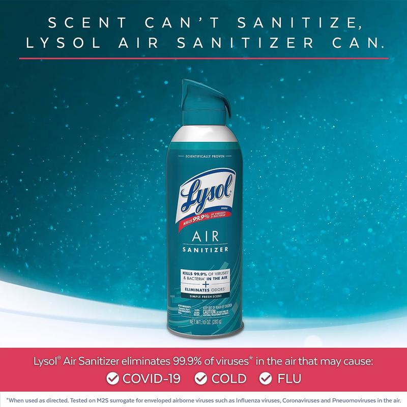 Lysol Fresh Scent Air Sanitizer 10 oz 1 pk, Pack of 6