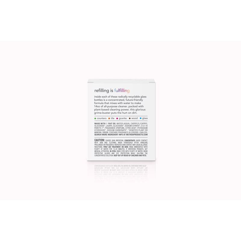 Method French Lavender Scent Concentrated All Purpose Cleaner Refill Liquid 1 oz, Pack of 12