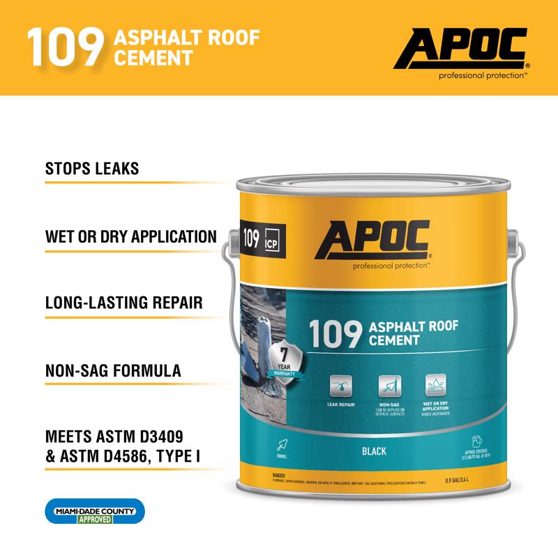 APOC Black Asphalt Roof Cement 1 gal, Pack of 4