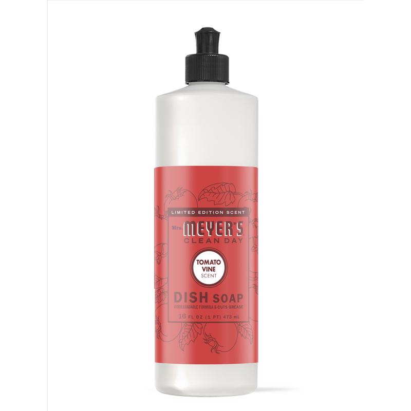 Mrs. Meyer's Clean Day Tomato Vine Scent Liquid Dish Soap 16 oz 1 pk, Pack of 6