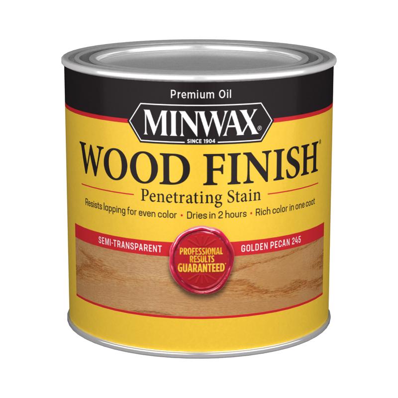 Minwax Wood Finish Semi-Transparent Golden Pecan Oil-Based Penetrating Wood Stain 1/2 pt, Pack of 4