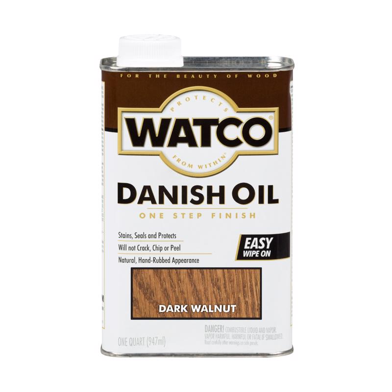 WATCO Transparent Dark Walnut Oil-Based Danish Oil 1 qt, Pack of 4