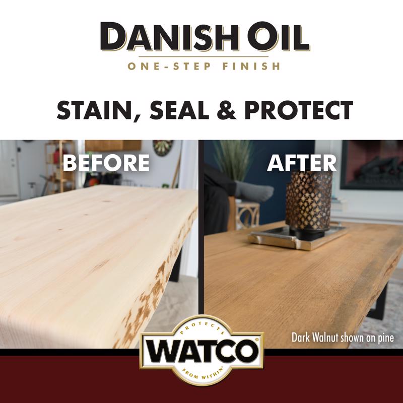 WATCO Transparent Dark Walnut Oil-Based Danish Oil 1 qt, Pack of 4