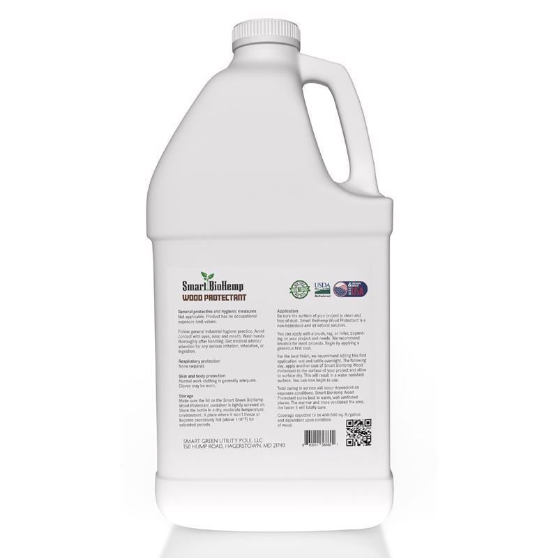 Smart BioHemp Flat Clear Fully-Transparent Water-Based Wood Protector 1 gal, Pack of 4
