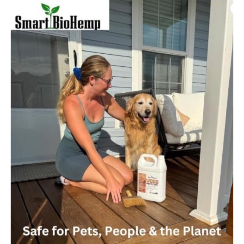 Smart BioHemp Flat Clear Fully-Transparent Water-Based Wood Protector 1 gal, Pack of 4