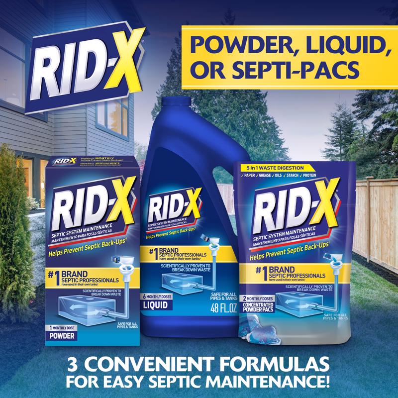 RID-X Powder Septic System Cleaner 9.8 oz, Pack of 12