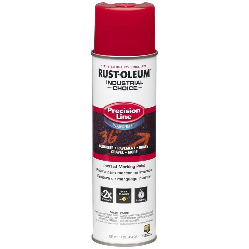 Rust-Oleum 203038 Inverted Marking Spray Paint, Safety Red, 17 oz, Can, Pack of 12