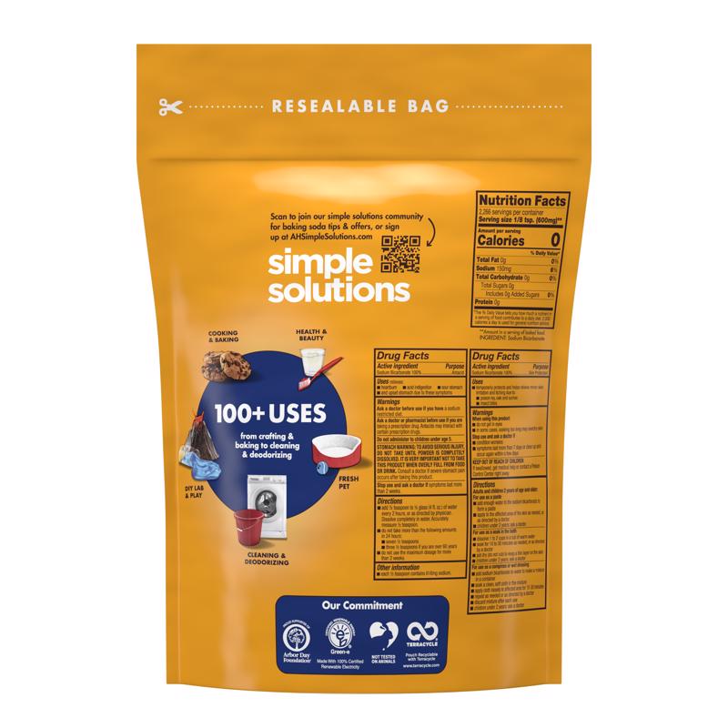 Arm & Hammer No Scent Organic Baking Soda Cleaner Powder 3 lb, Pack of 6