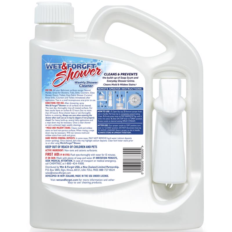 Wet & Forget Fresh Scent Shower Cleaner 64 oz Liquid, Pack of 4