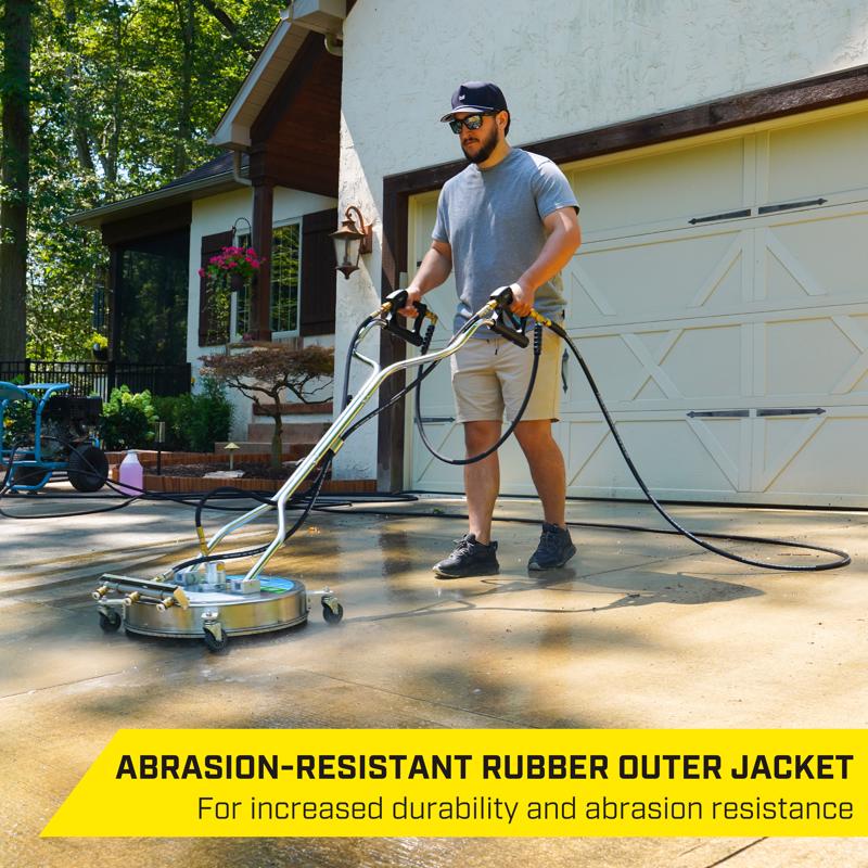 SurfaceMaxx 3/8 in. D X 50 ft. L Steel and Polyester Braided Pressure Washer Hose 4500 psi